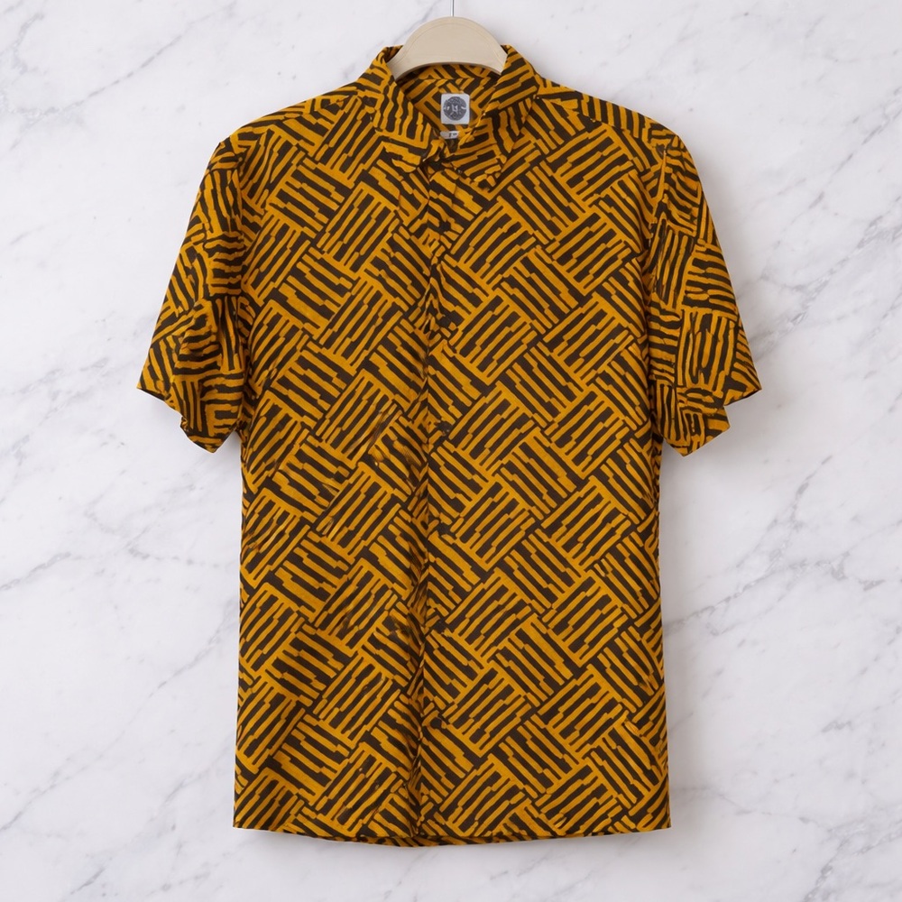 JOHNNY COTTON | Short-Sleeve Geometric Print Shirt Aztec